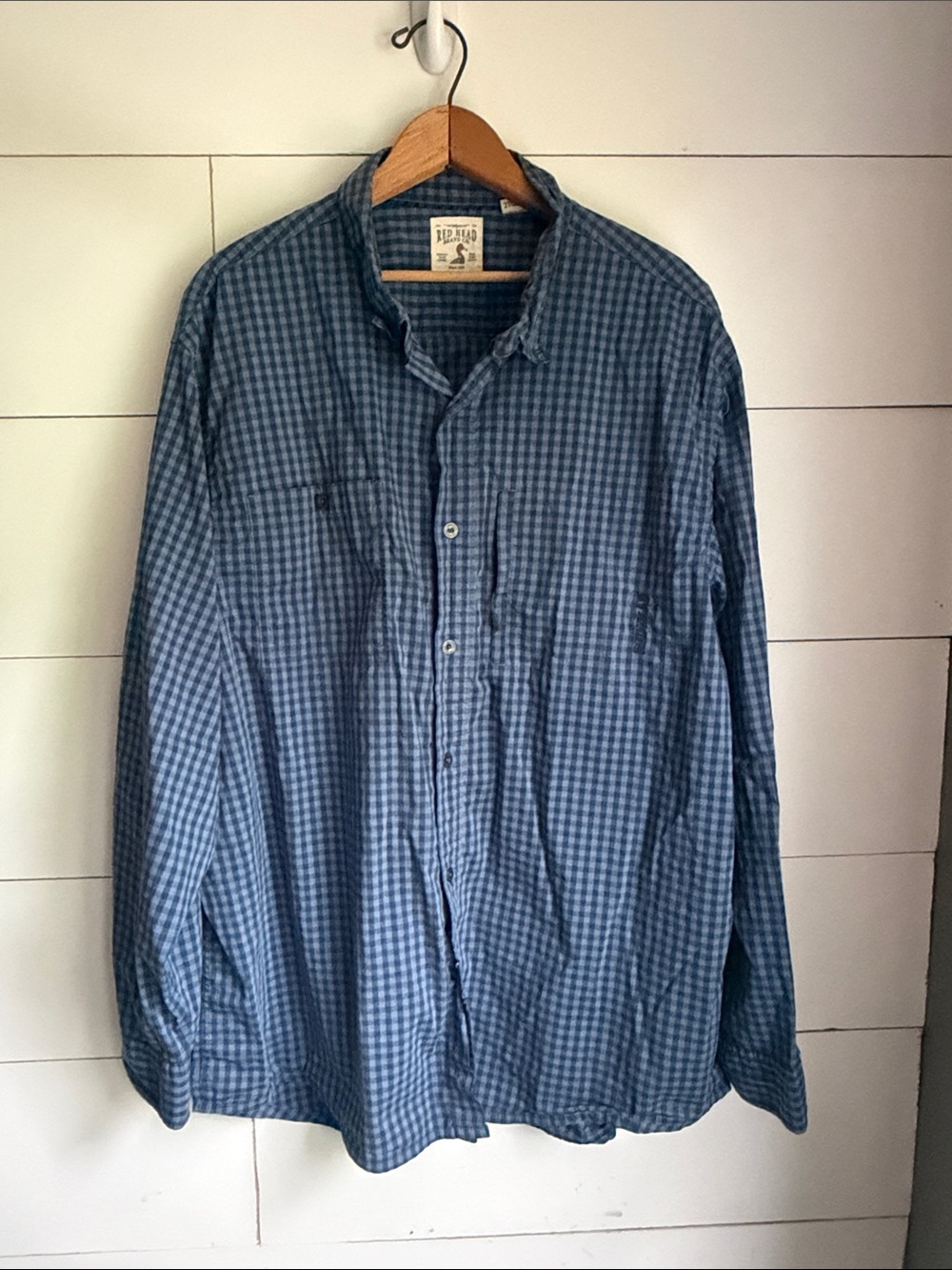 Red Head Brand Co. Men’s Checked Button-Up Navy Blue Shirt Size XXL